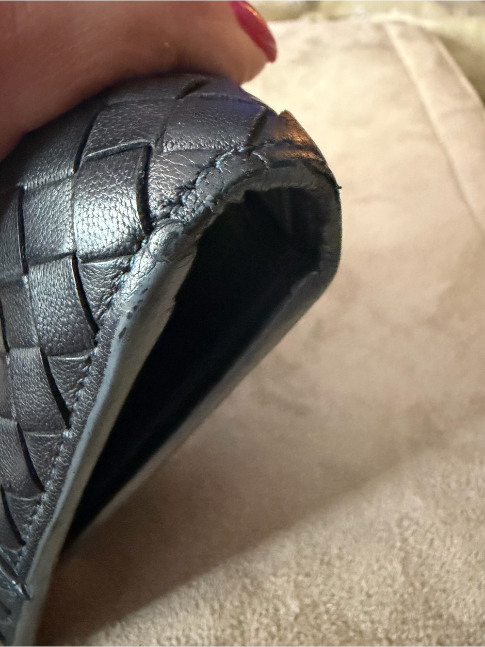 Bottega Veneta Black & Navy Blue Intrecciato Leather Bi-Fold Wallet, Classy! - Picture 14 of 16